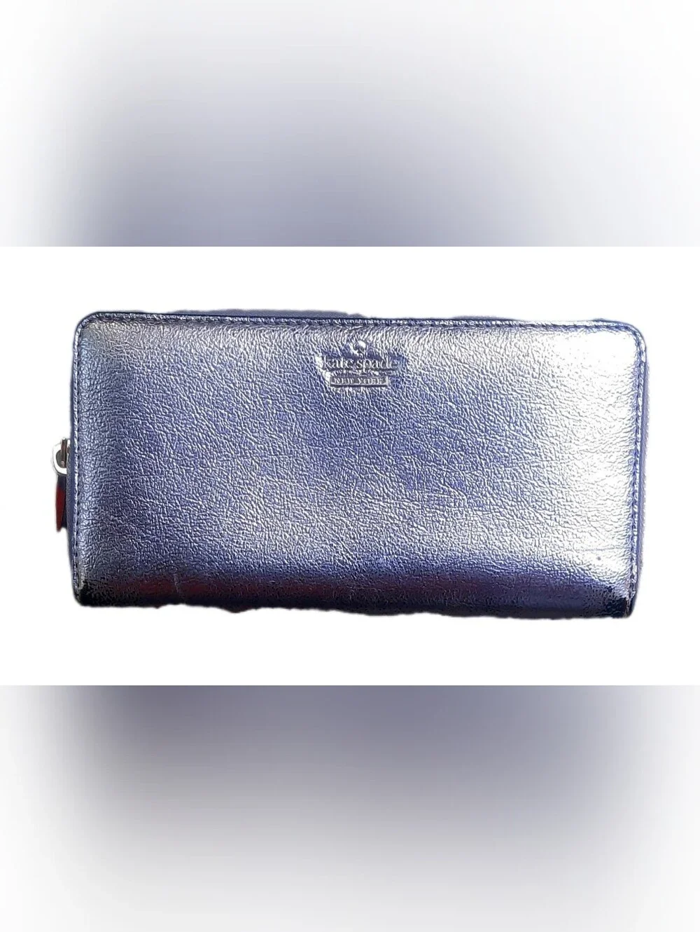 Kate Spade New York metallic finish zip-around continental wallet